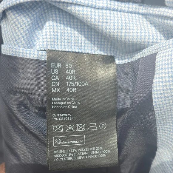 H&M Light Blue Men’s Sport Coat - Two-Button Blazer - Picture 9 of 9